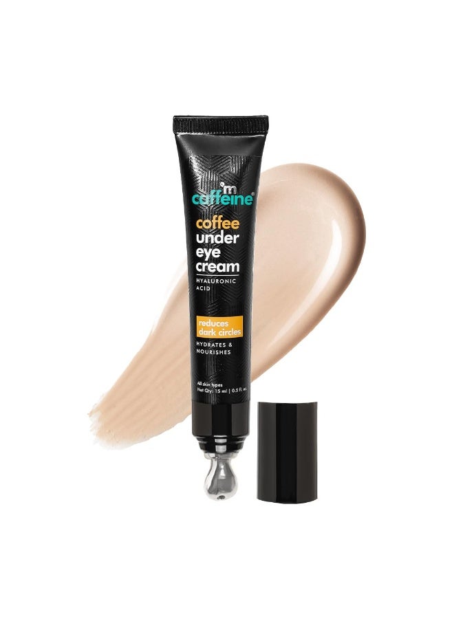 mcaffeine Coffee Under Eye Cream Gel for Dark Circles, Puffiness & Fine Lines | 94% Users Saw Reduced Dark Circles| Winter Eye Care Cream for Hydration | with Built-In Cooling Massage Applicator | Vitamin E for Puffiness - 15 ml - Image 1